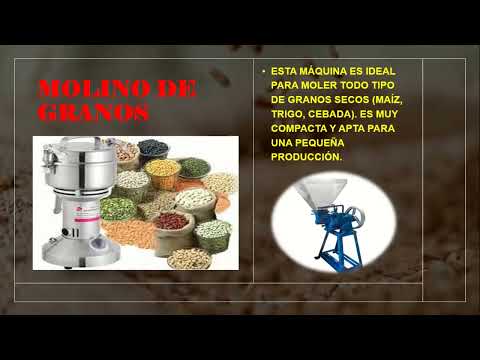 Maquinarias y equipos y materiales para la selección y clasificación de granos y cereales