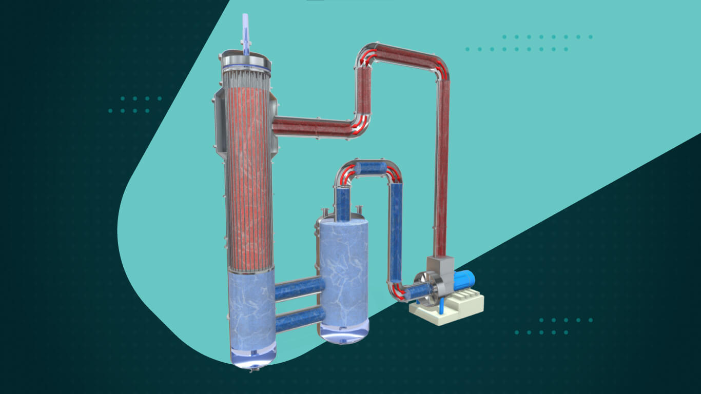 Evaporador de película descendente